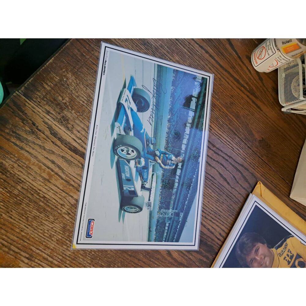 RARE Vintage Bobby Unser Norton Spirit Racing Laminated Placemat CART 1980
